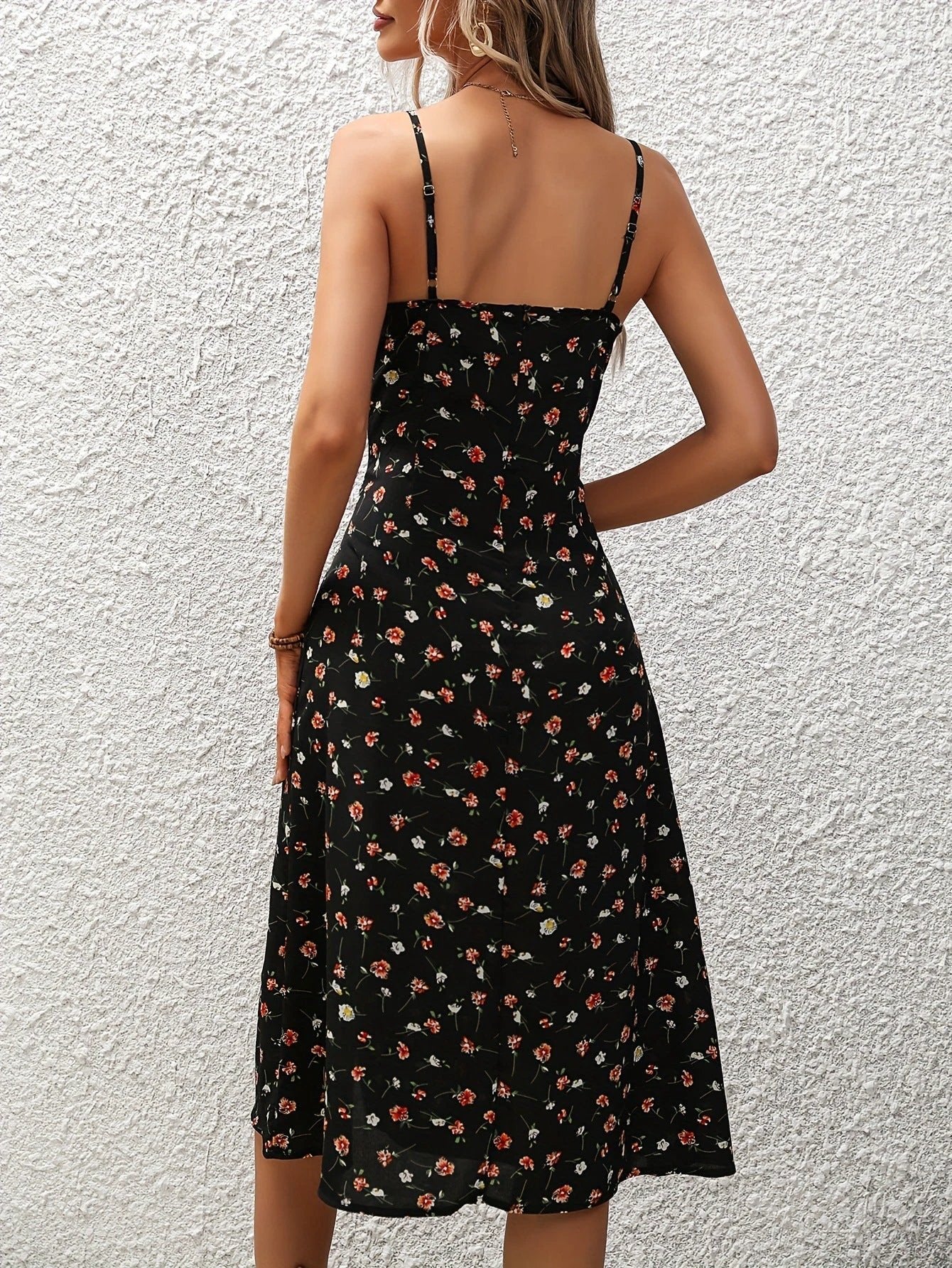 New Polka Dot Print Suspender Summer Dress