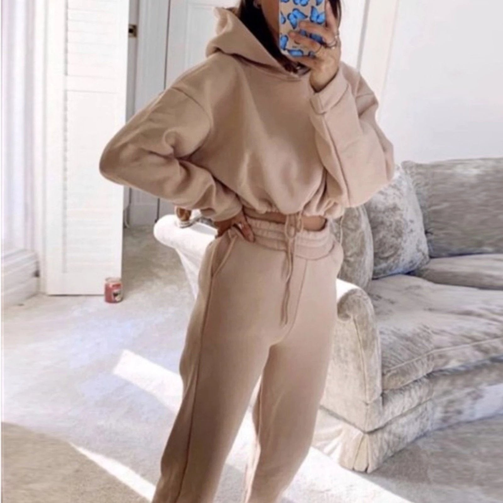 Women's 2-Piece Jogging Suit - Long Sleeve Hoodie