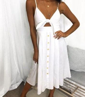 Women's Summer Sleeveless Backless Strap Close-fitting Long Dress
