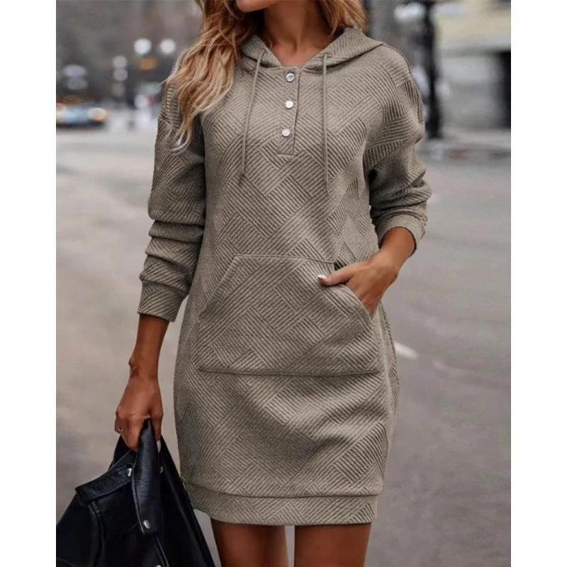 Casual Hoody Mid-Length Dress