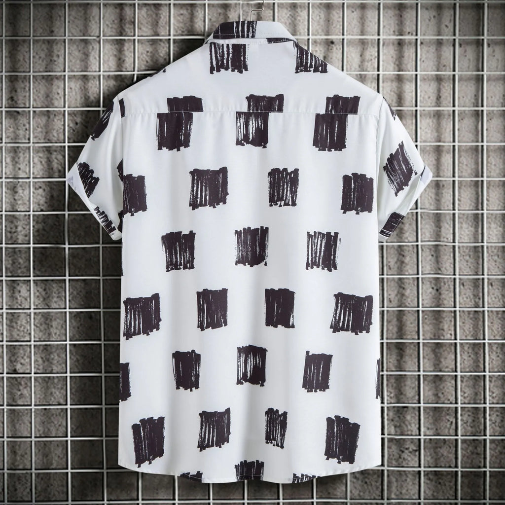 Men's Casual Printed Short Sleeve Shirt