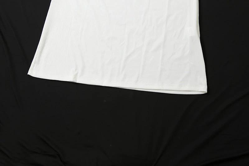 Elegant Slim-fit Oblique Shoulder Top & Long Skirt Set