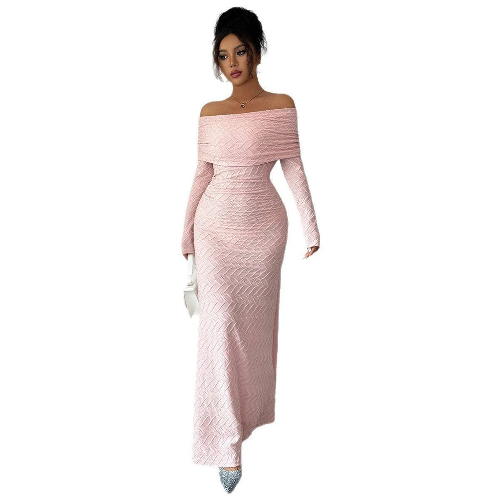 Elegant Off-Shoulder Long Sleeve Dress