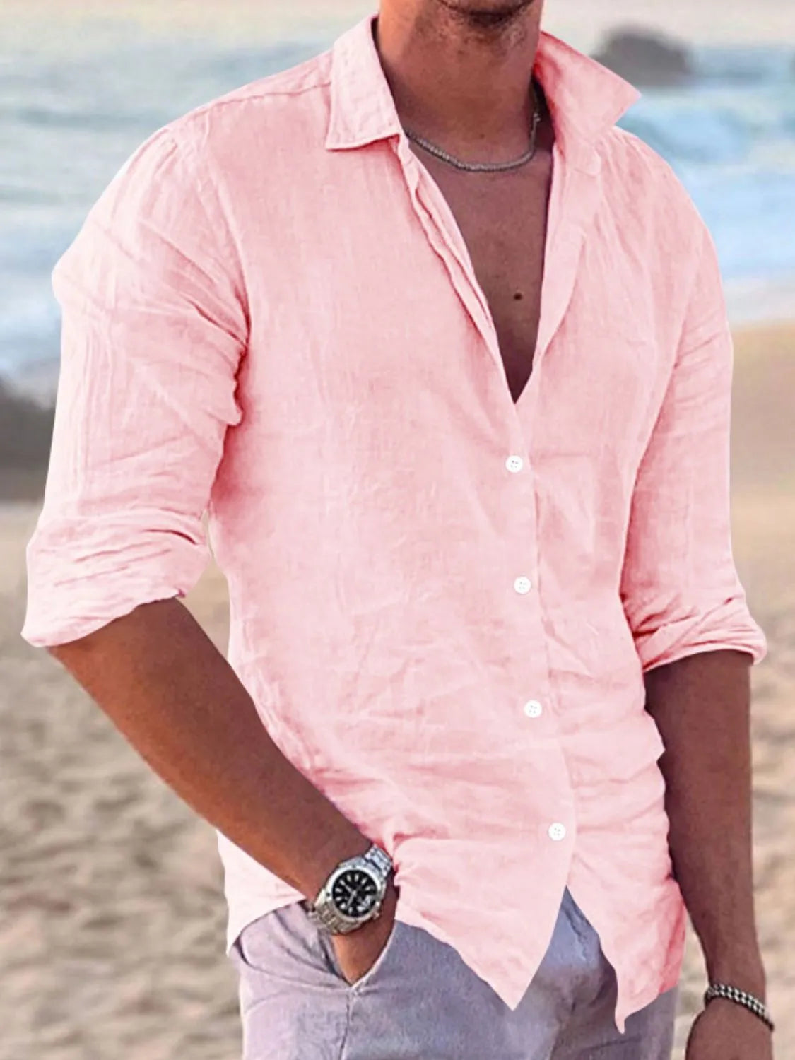 Men's Button Up Long Sleeve Shirt