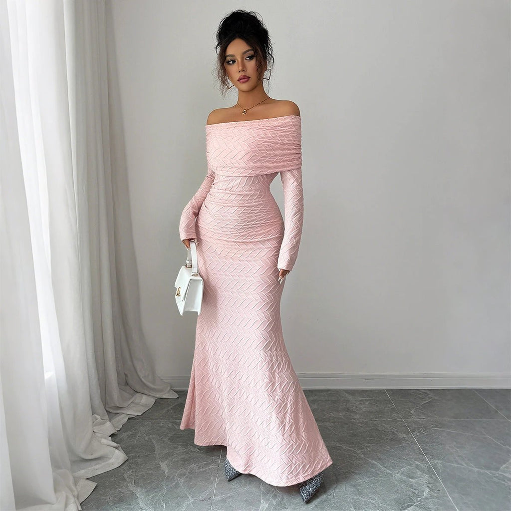 Elegant Off-Shoulder Long Sleeve Dress