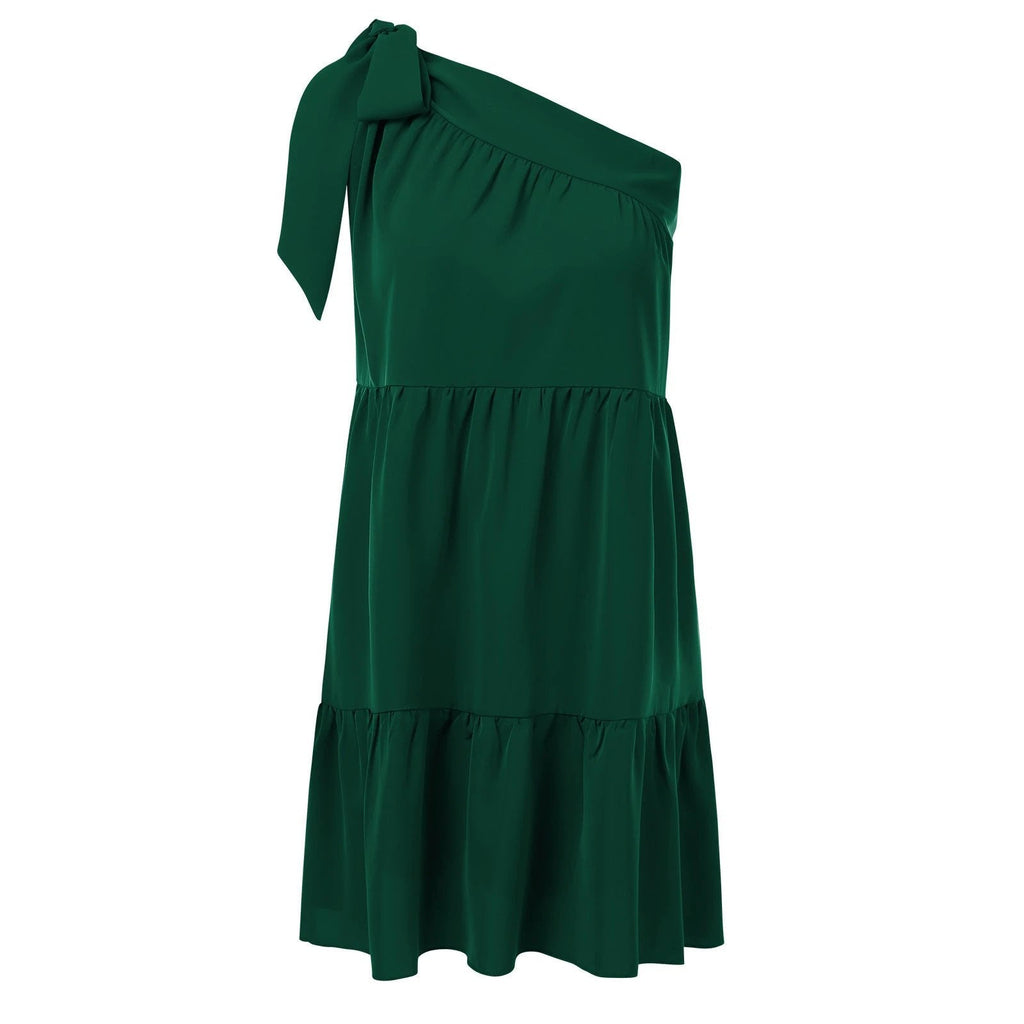 Petite Chiffon One Shoulder Short Dress