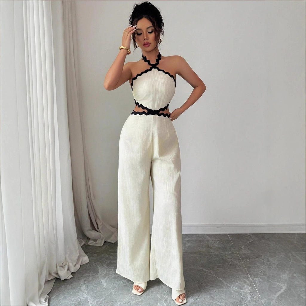 Women's Fashionable Wave Lace Jumpsuit