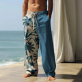 Men's Casual Drawstring Beach Wide Leg Pants