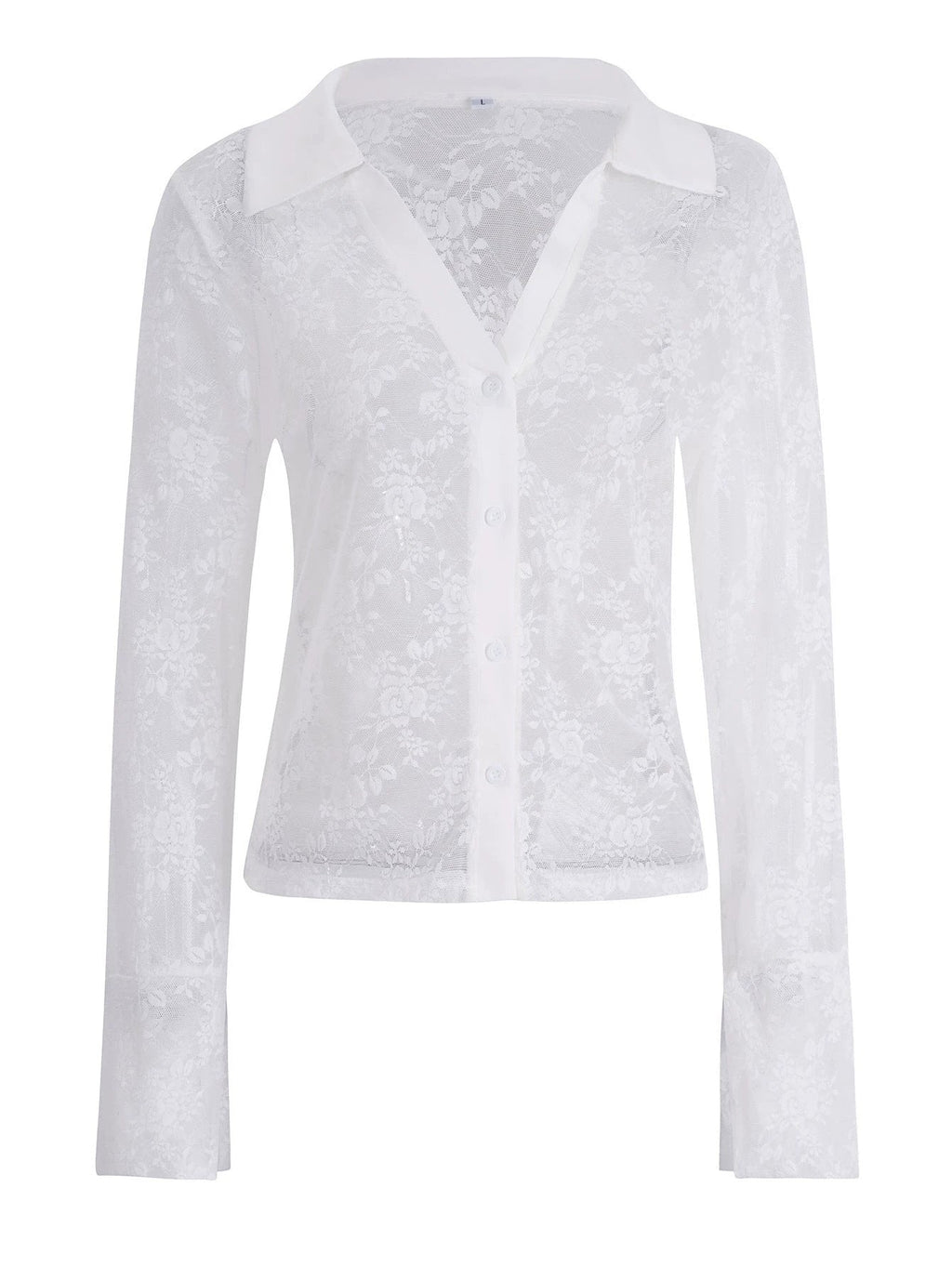 V Hot Girl Style Hollow Lace Cardigan Long Sleeve Top Women's Clothing