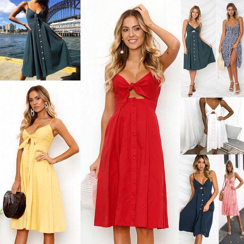 Women's Summer Sleeveless Backless Strap Close-fitting Long Dress