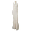Elegant French Backless Lace V-Neck Halter Fishtail Dress