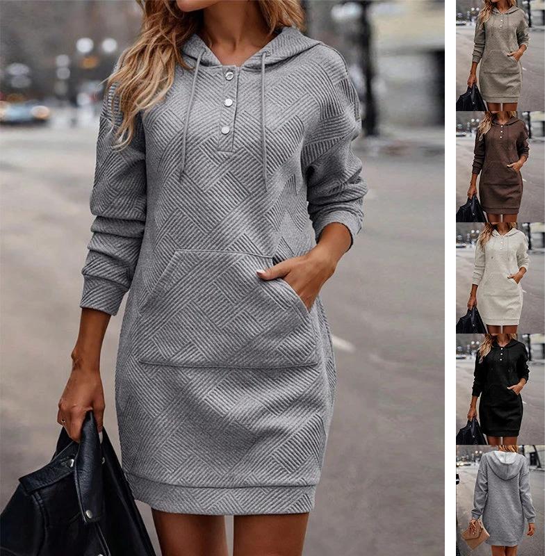 Casual Hoody Mid-Length Dress