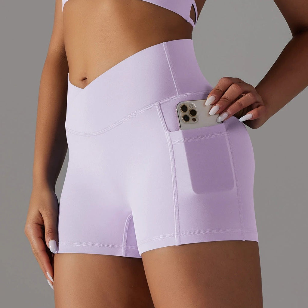 Women's Stylish Fitness Lifting Shorts With Phone Pocket
