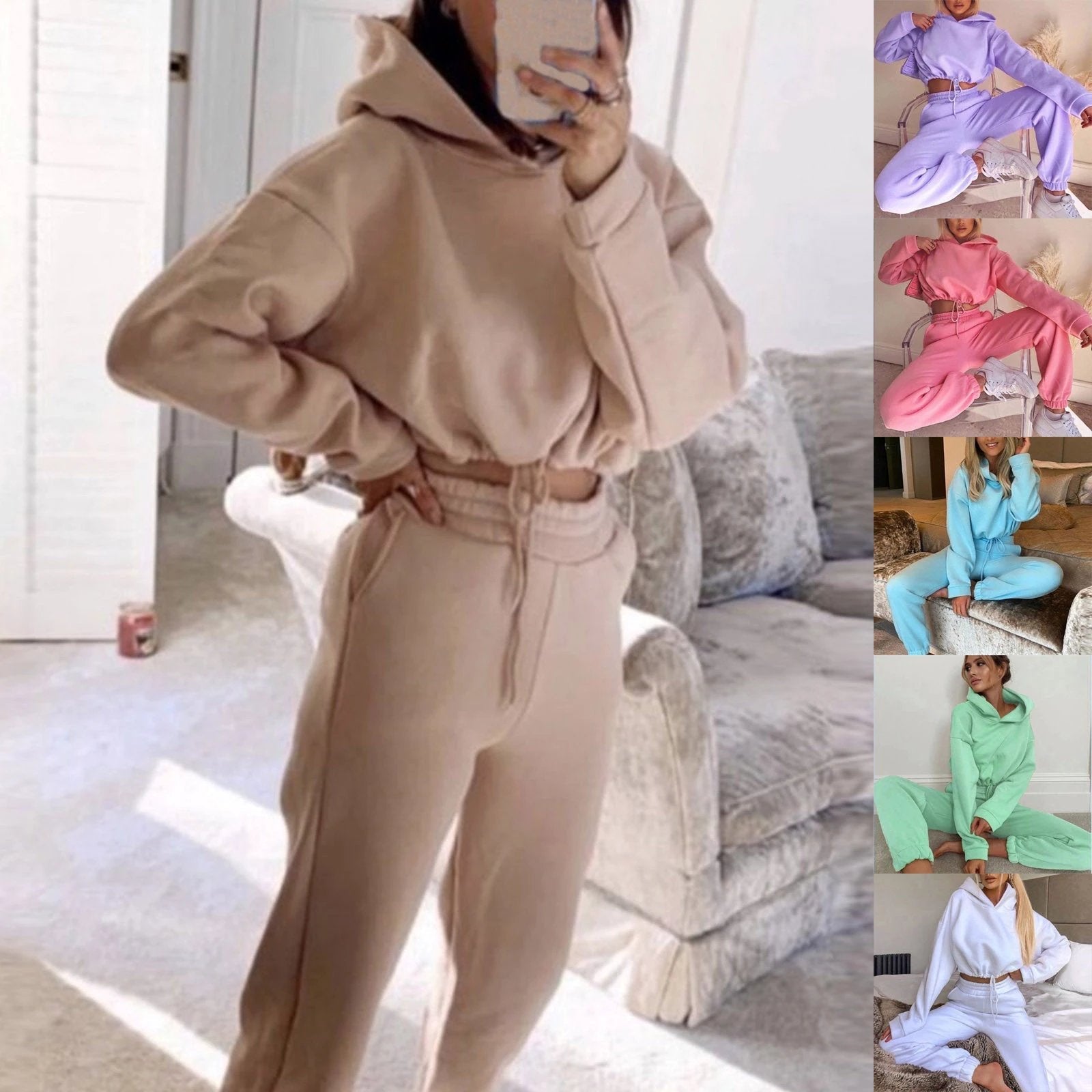 Women's 2-Piece Jogging Suit - Long Sleeve Hoodie