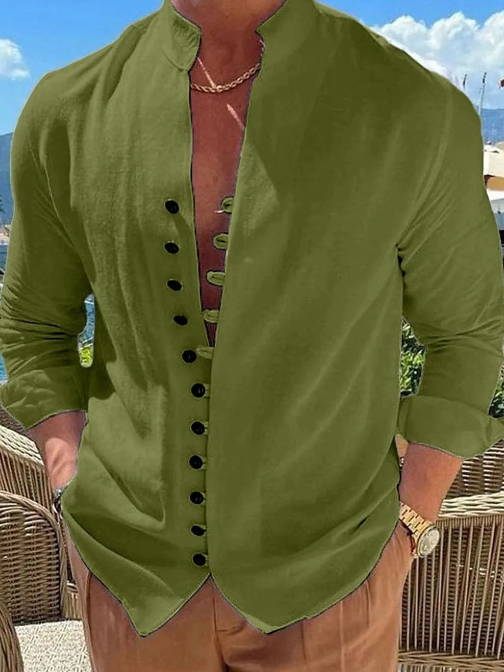 Men's Button Up Long Sleeve Shirt