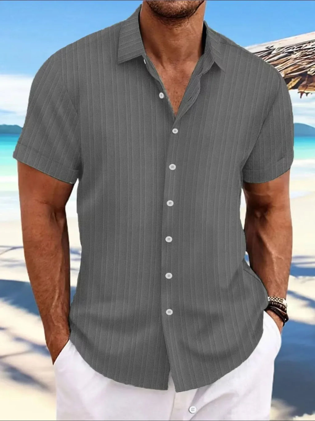 Men's Button Up Short Sleeve Shirt