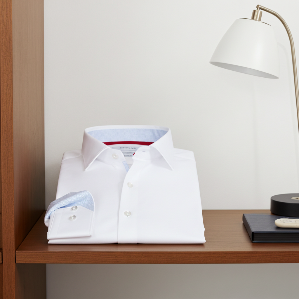 Kenneth// Fitted Cotton Knit-Stretch Button-Up Shirt - White