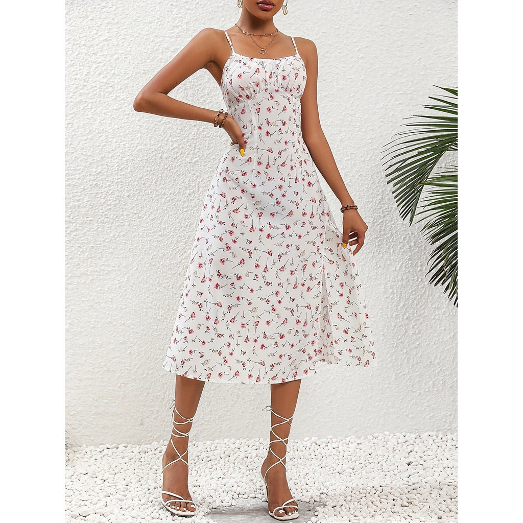 New Polka Dot Print Suspender Summer Dress