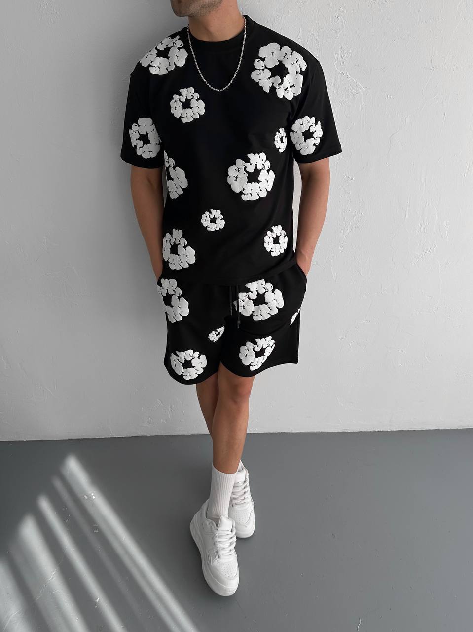 Men's Floral Shorts Set