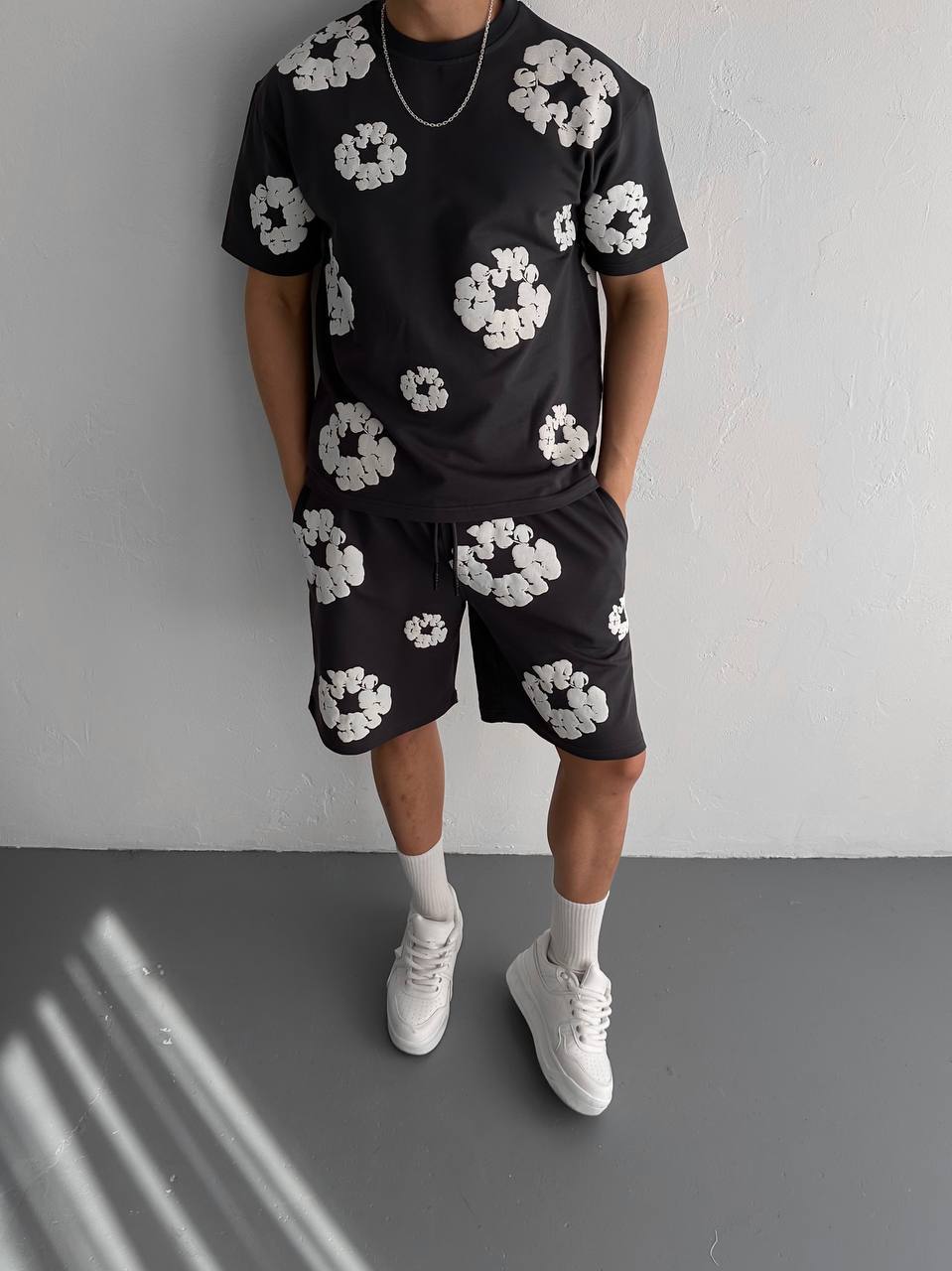 Men's Floral Shorts Set