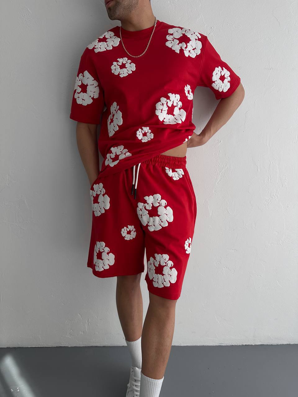 Men's Floral Shorts Set
