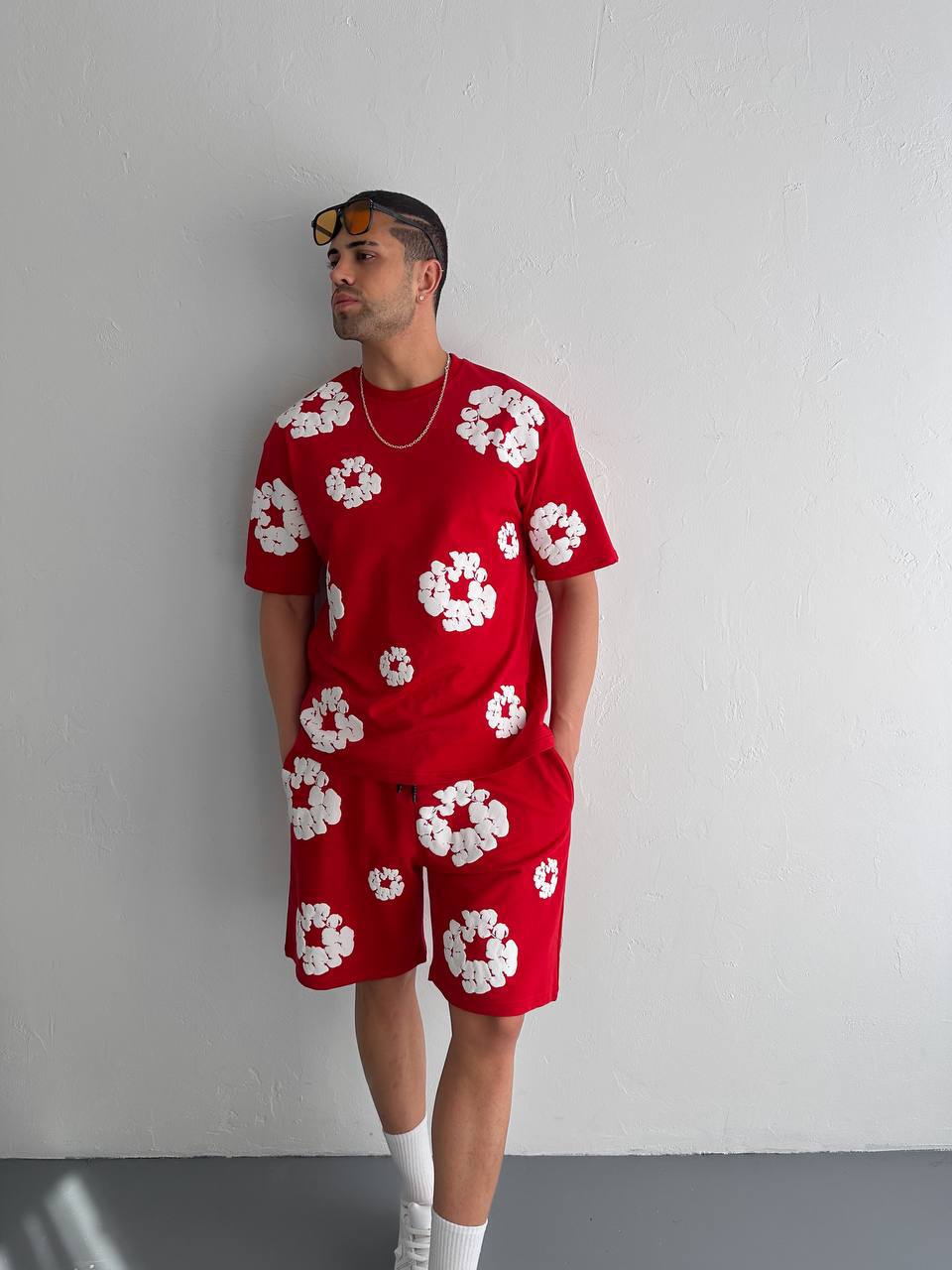Men's Floral Shorts Set