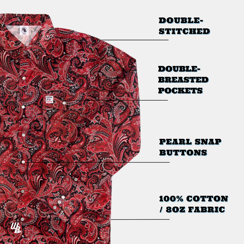 WoahBros Red Paisley FR Shirt