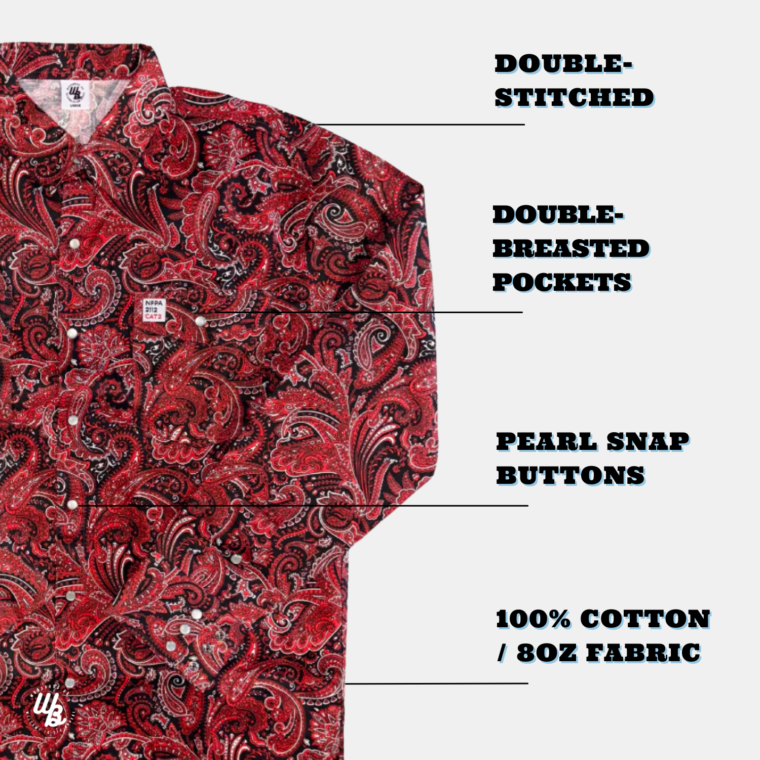 WoahBros Red Paisley FR Shirt