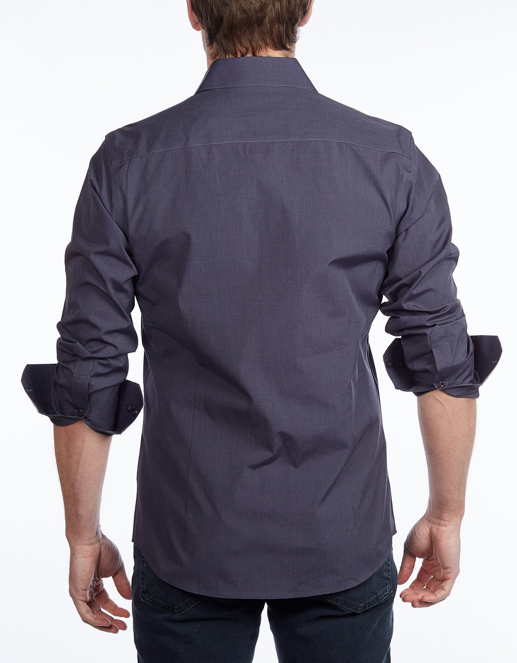 Contrast Collar Button-Up Shirt - final sale