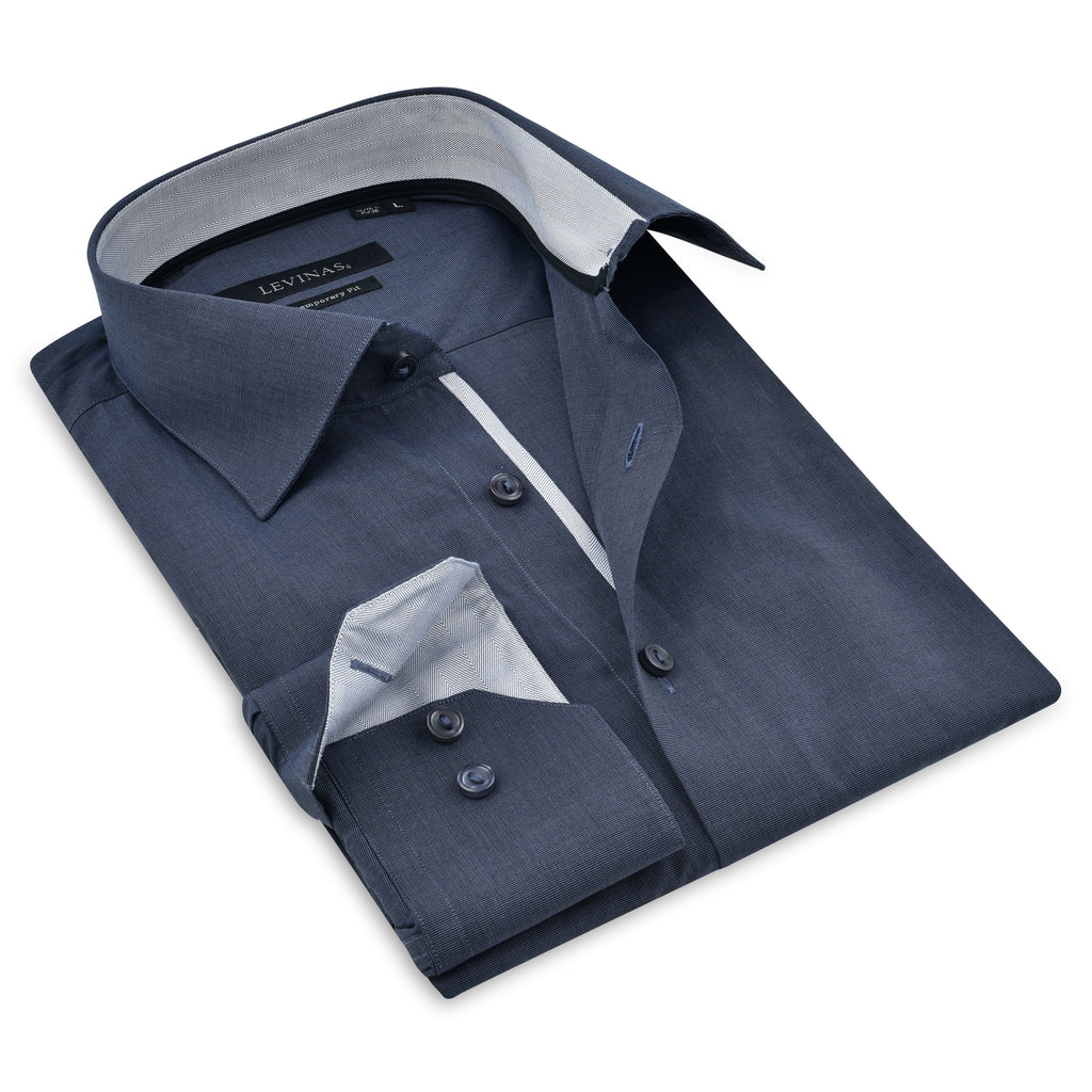 Contrast Collar Button-Up Shirt - final sale