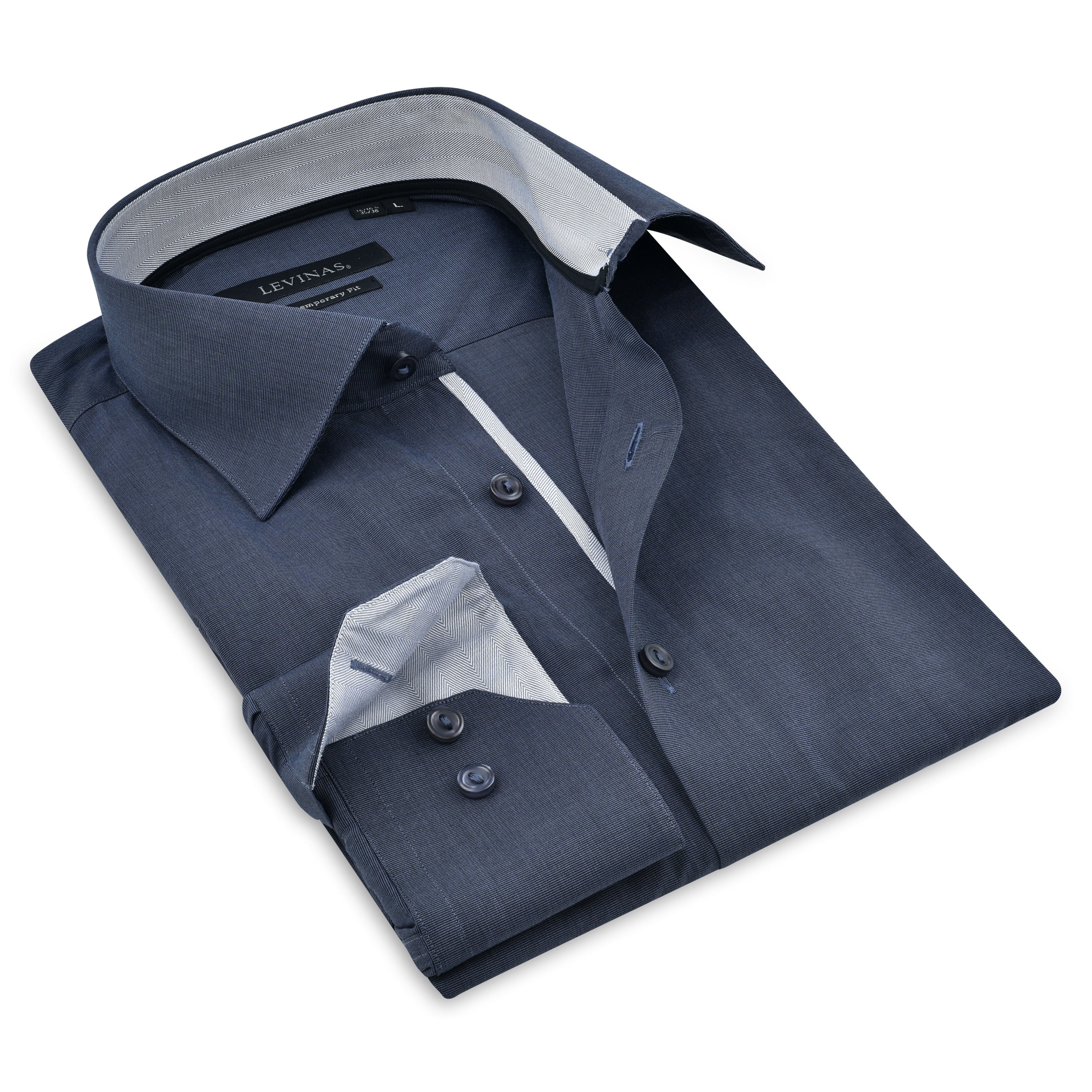 Contrast Collar Button-Up Shirt - final sale