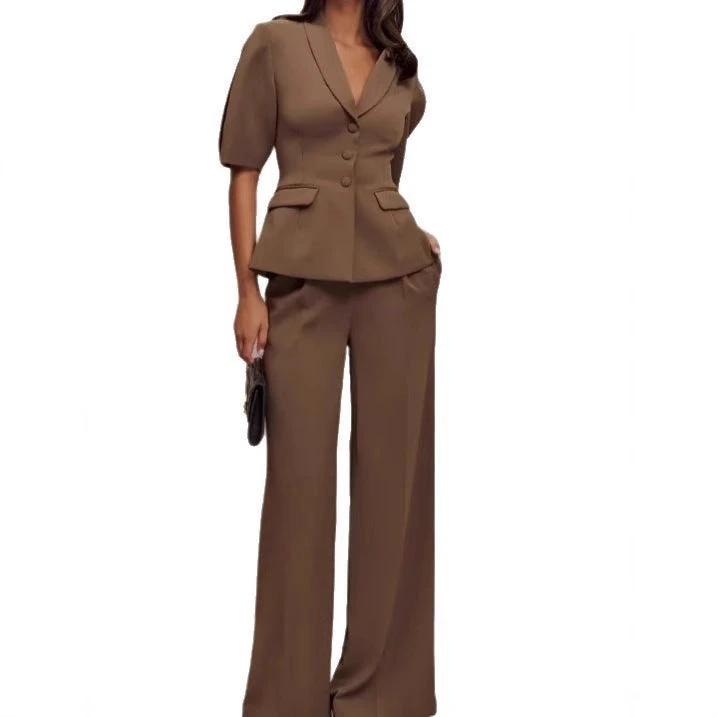 Wide Leg Short Sleeve Suit