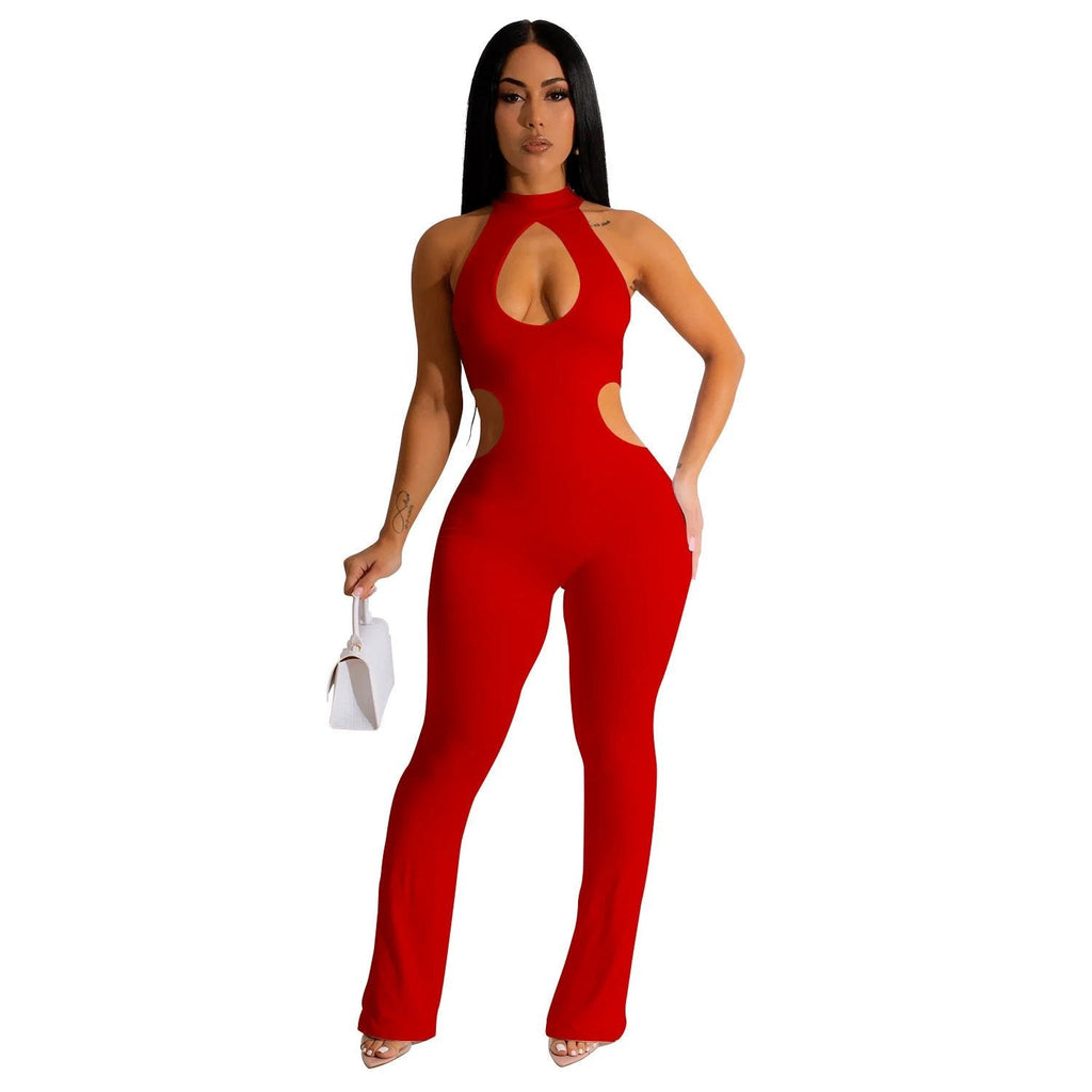Halter Hollow-out Jumpsuit