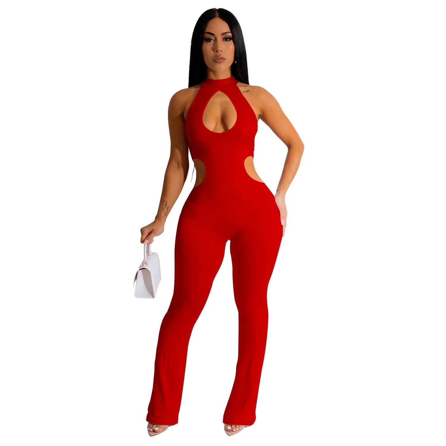 Halter Hollow-out Jumpsuit