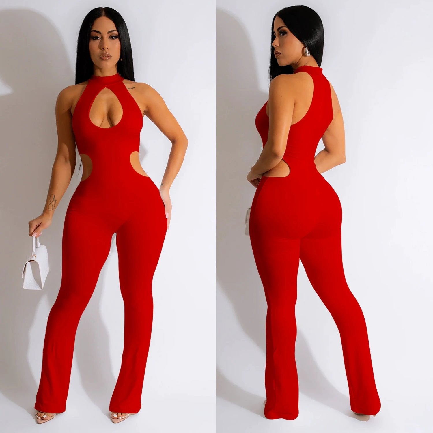Halter Hollow-out Jumpsuit