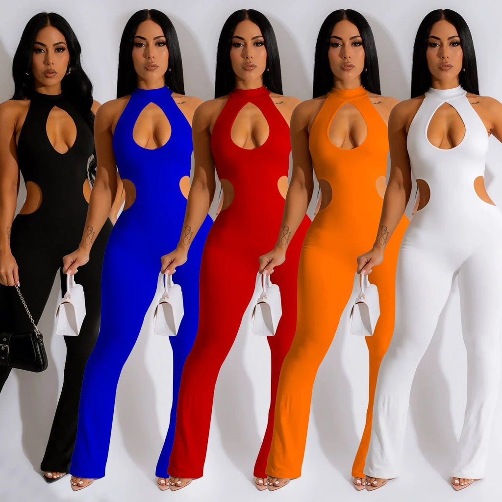 Halter Hollow-out Jumpsuit