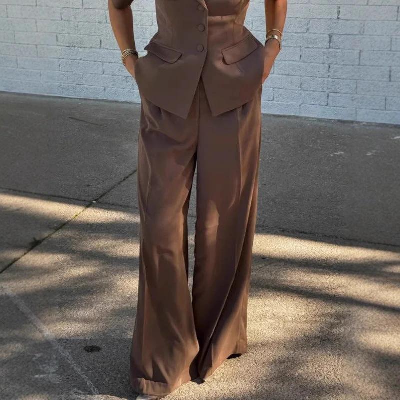 Wide Leg Short Sleeve Suit