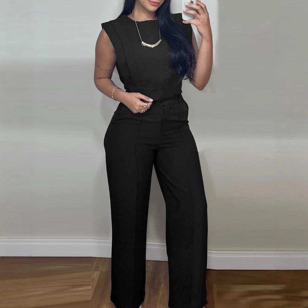 Elegant Sleeveless Top & Trousers Set
