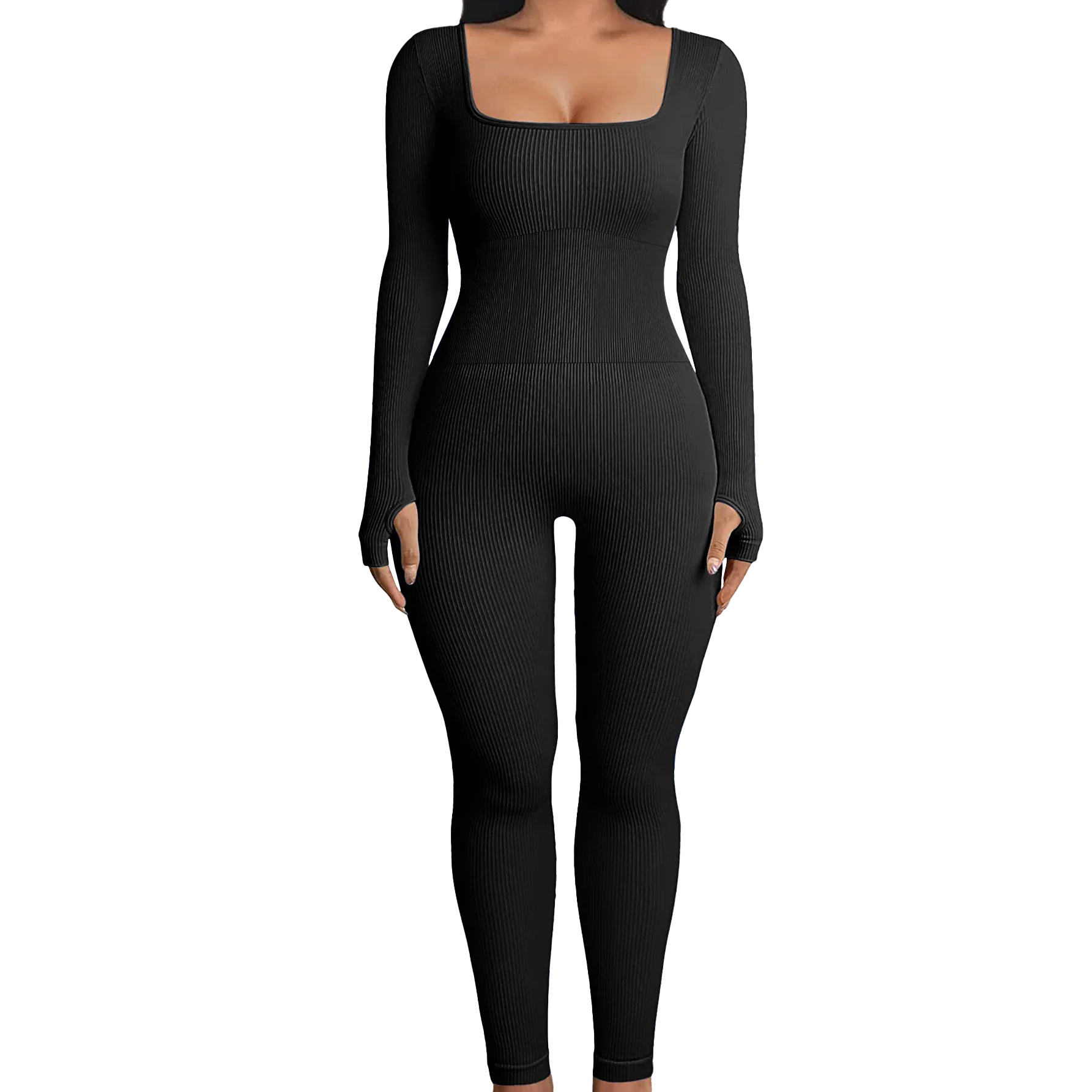 Sleek and Stylish  Ribbed Yoga Jumpsuit