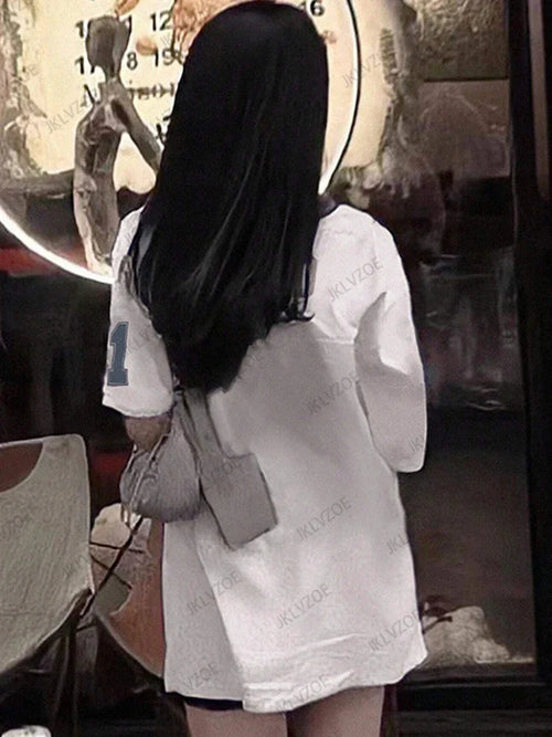 2025 Retro No.91 Printed Women's V-Neck Short Sleeve Football Jersey Y2K