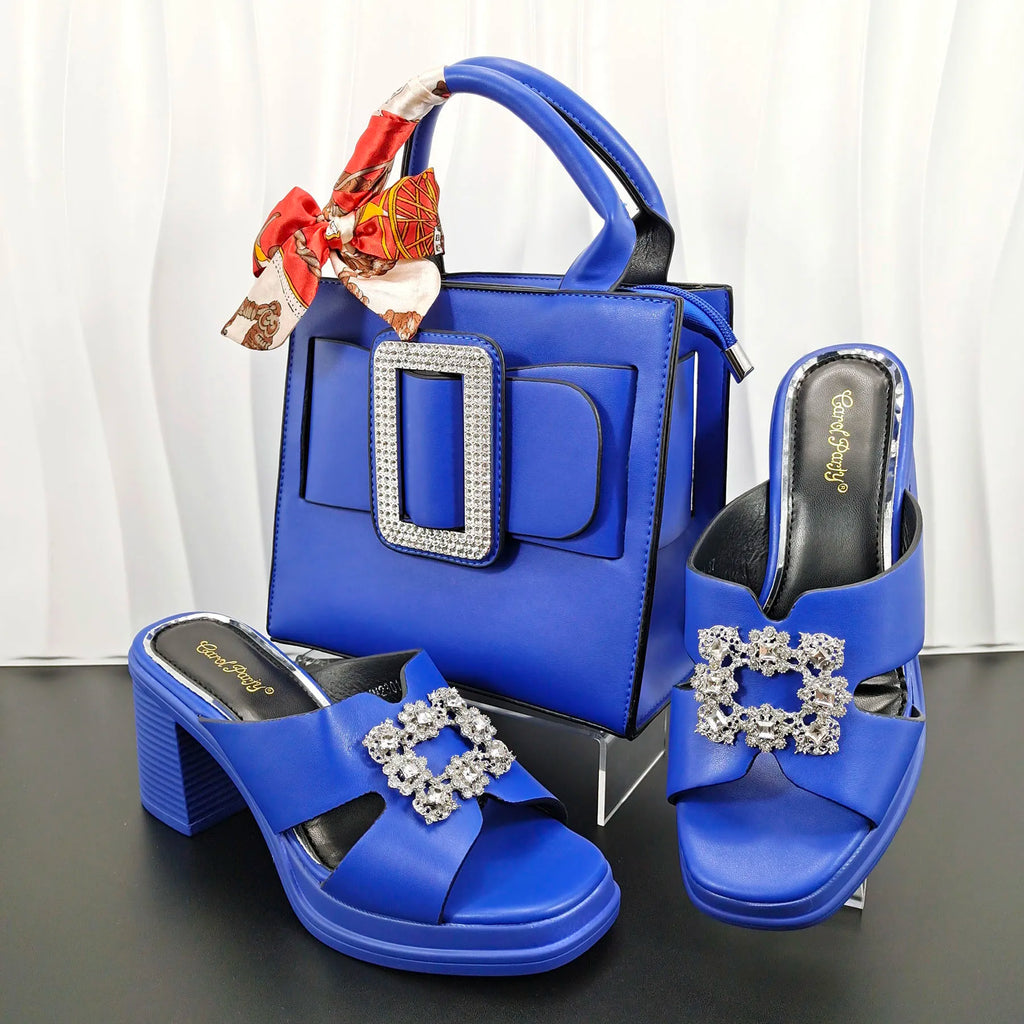 Latest Women Summer Toe Sandals and Bag set ED135