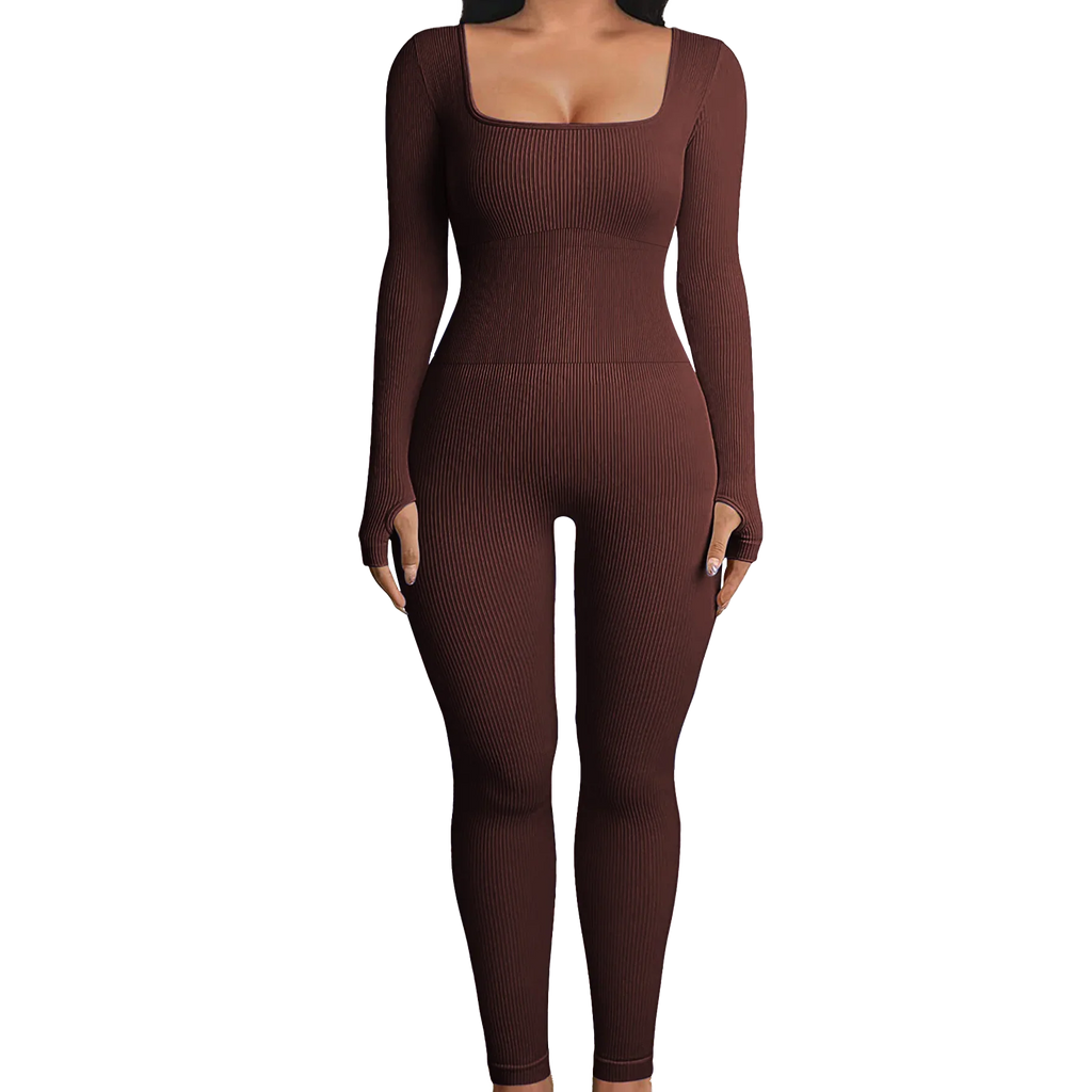 Sleek and Stylish  Ribbed Yoga Jumpsuit