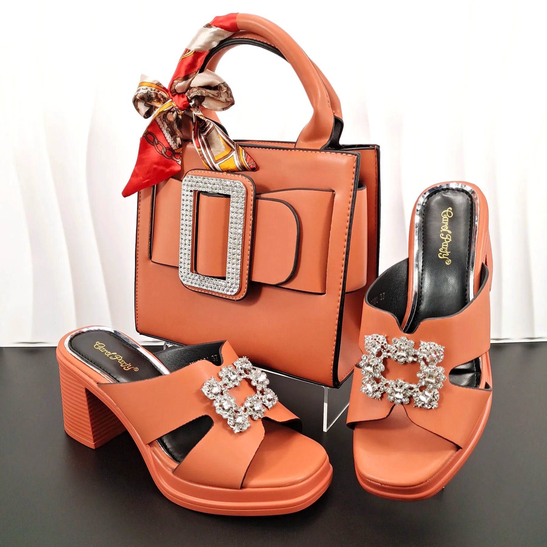 Latest Women Summer Toe Sandals and Bag set ED135