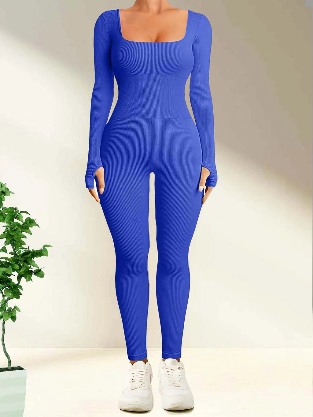 Sleek and Stylish  Ribbed Yoga Jumpsuit