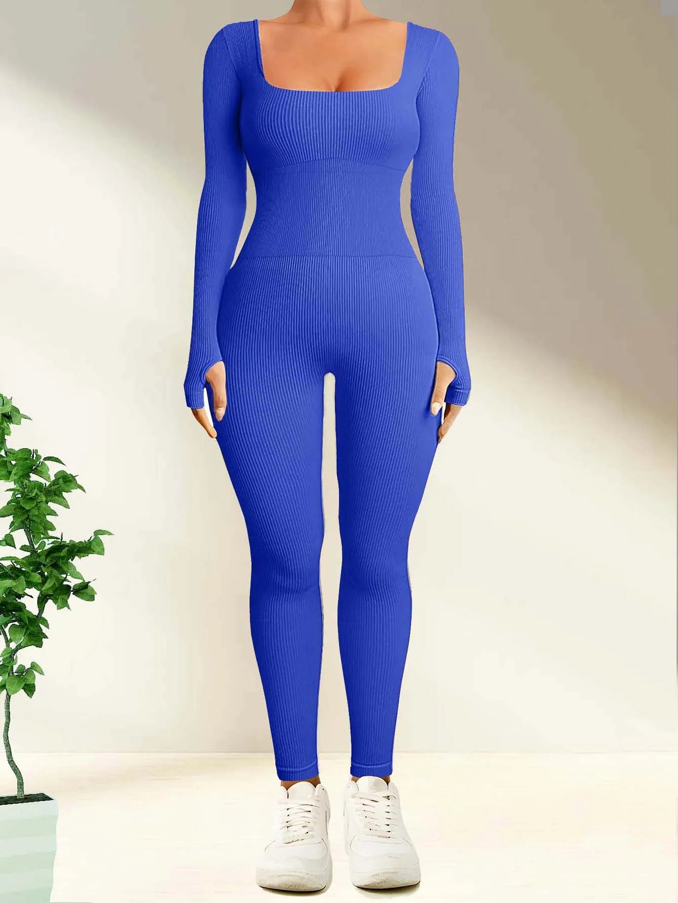 Sleek and Stylish  Ribbed Yoga Jumpsuit