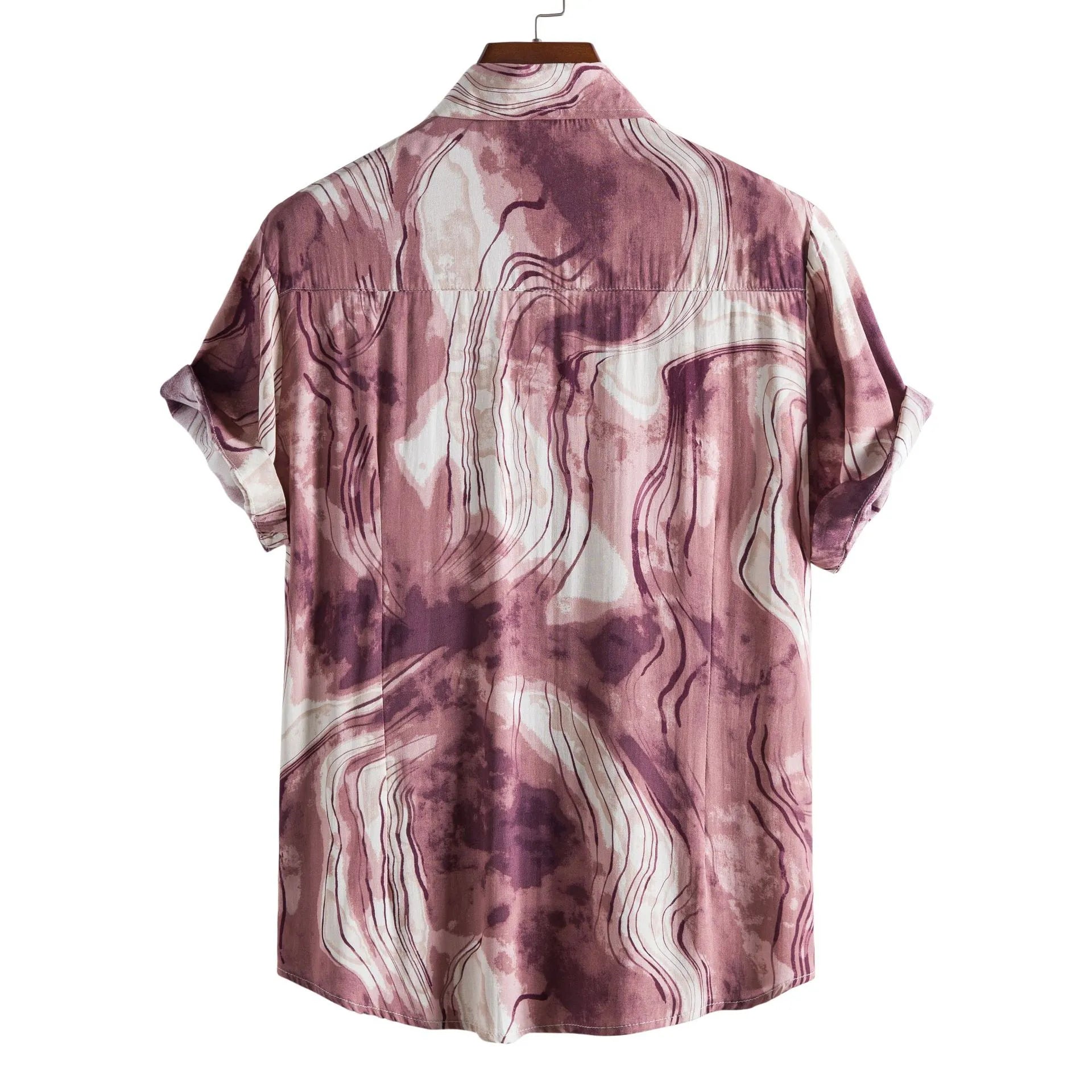 Men's Print Short Sleeve Button-Up Shirt