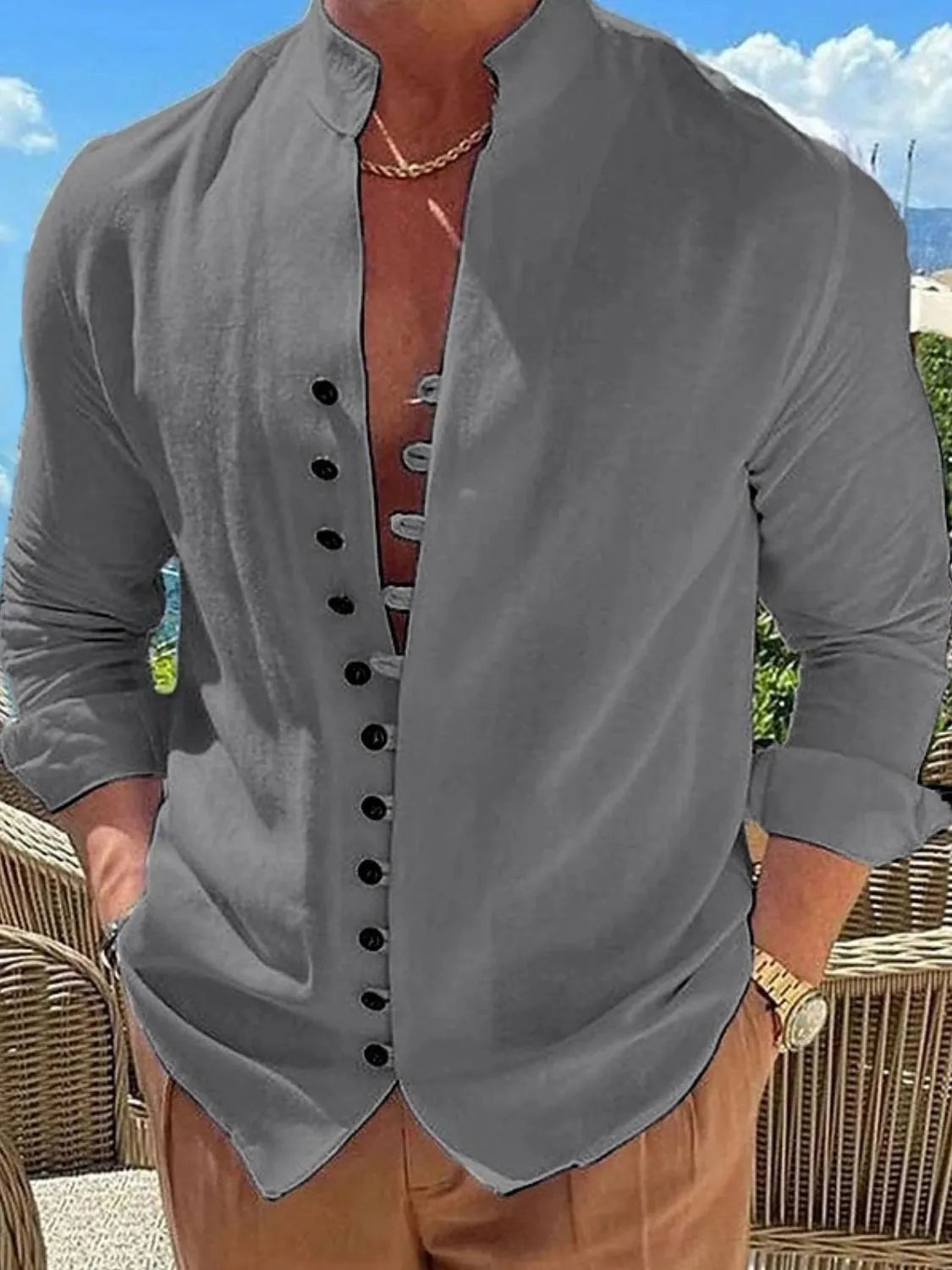 Men's Button Up Long Sleeve Shirt