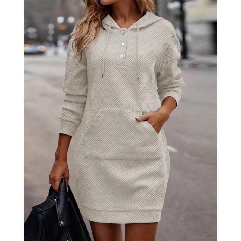Casual Hoody Mid-Length Dress