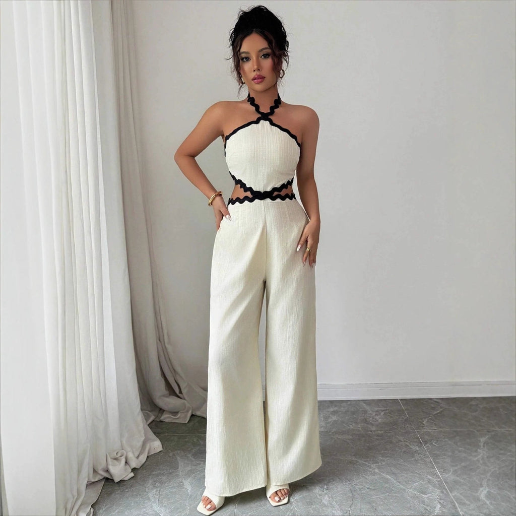 Women's Fashionable Wave Lace Jumpsuit