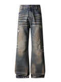 SANDWASH DISTRESSED BOOTCUT DENIM JEANS